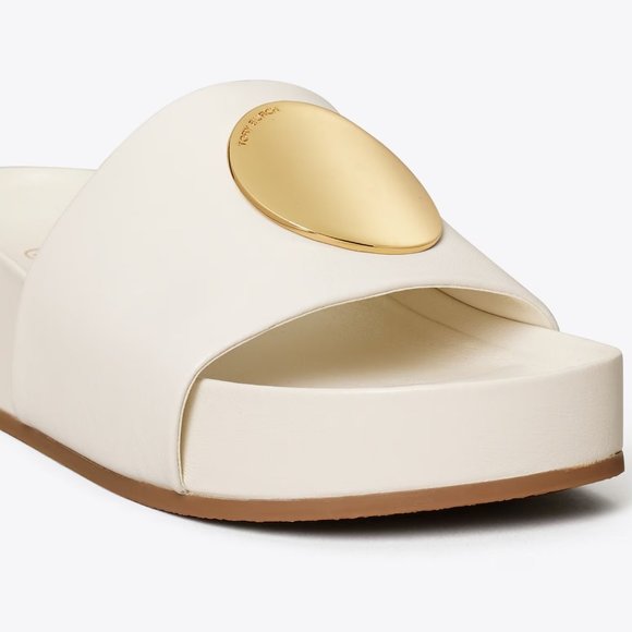 Tory Burch PATOS SLIDE Platform Sandals SUPER COMFY! 9.5 New Ivory Cream - Picture 5 of 14